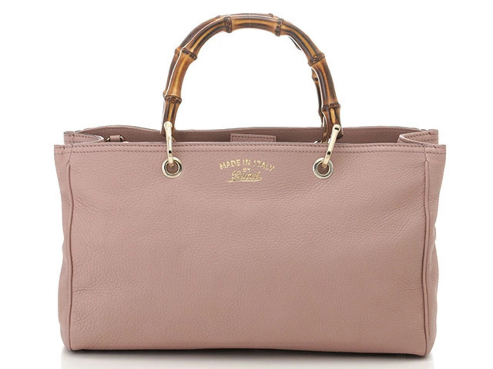 Gucci Shoulder Bag Bamboo Embossed Pink